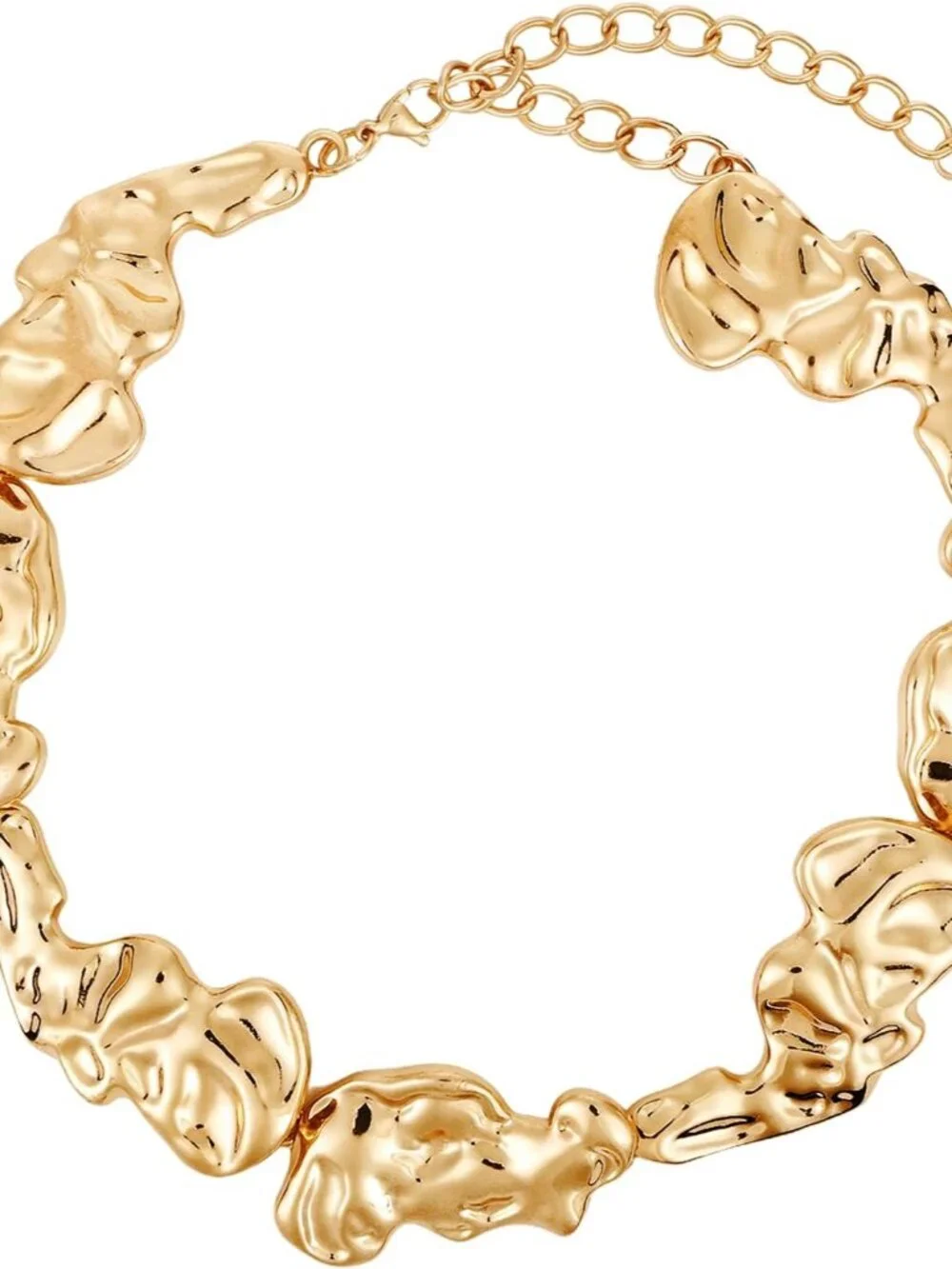 Gold Chunky Necklace for Women, Irregular Design Choker Necklace, Punk Style, 14